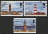 1997 Falkland Islands. SG.792-4  Lighthouses. set 3 values.fine used.