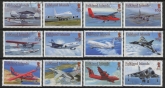 2008 Falklands Aircraft SG1096/107 set 12 values. fine used.