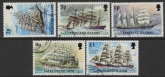 1991 Falkland Islands.  SG.613-25 Cape Horn Sailing Ships (with Imprint Date). set 5 values. Used (CTO)