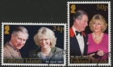 2005 Falkland Islands SG.1012-3  Royal Wedding. set 2 values. fine used.