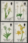 1991 Falkland Islands.  SG.629-32  Orchids. set 4 values. Used (CTO)