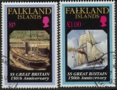1993 Falkland Islands.  SG.685-6  150th Anniversary of Launch of Great Britain. (liner) set 2 values. fine used.  (CTO)