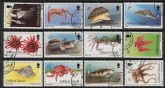 1994 Falkland Islands. SG.701-12  Inshore Marine Life. Set 12 values. fine used.