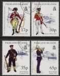 1998 Falkland Islands  SG.825-8   Royal Marine Uniforms.  set 4 values. fine used.