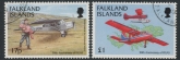 1998 Falkland Islands  SG.823-4  50th Anniversay of Falkland Islands Government Air Service.  set 2 values.fine used.