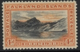 1933 Falkland Islands.  SG.132  4d black & orange - KGV Centenary.  U/M (MNH)