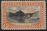 1933 Falkland Islands.  SG.132  4d black & orange - KGV Centenary.  mounted mint.