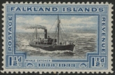 1933 Falkland Islands.  SG.129  1½d black & blue. lightly mounted mint.