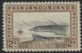 1933 Falkland Islands.  SG.130  2d black & brown. U/M (MNH)