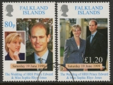 1999 Falkland Islands. SG.838-9 Royal Wedding. set 2 values . fine used  (CTO)