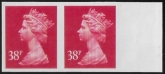 Y1706a  38p 'IMPERF PAIR' 2B  rosine. yellow  fluor. ex sheet.  Enschede  U/M (MNH)