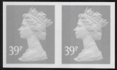 Y1709a  39p  'IMPERF PAIR'  2B  grey. blue fluor. ex sheet  DLR   U/M (MNH)