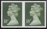 X955a  18p  phos. 'IMPERF PAIR' deep olive-grey  Harrison  U/M (MNH)