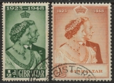 1948 Gibraltar SG.134-5 Royal Silver Wedding Set of 2 values used