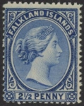 1894 Falkland Islands.  SG.30  2½d  ultramarine. Unmounted mint.