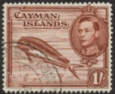 1943 Cayman Islands SG.123b 1s red-brown P14 Fine Used