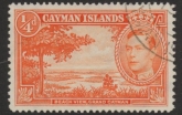 1943 Cayman SG.115a ¼d red-orange P13½ x 12½ Fine Used