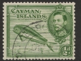 1943 Cayman Islands SG.116a ½d Green P14 Fine Used