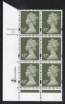 Y1715 (U395)  42p deep olive-grey  2B  DLR.  Cyl.1 phos 47 no dot. blue fluor U/M (MNH)