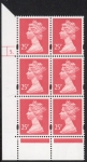 Y1690 (U290) 25p rose red. 2B Harrison. Cyl.5 dot phos 43 yellow fluor.U/M (MNH)