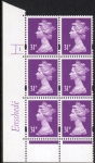 Y1695 (U327)  31p 2B deep mauve  Enschedé Cyl.1 dot 2mm Varnished bands. white back. blue fluor. U/M (MNH)