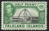 1938 Falkland Islands. SG.146  ½d black and green. U/M (MNH)