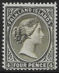 1895 Falkland Islands SG.32 4d olive-black wmk Crown CA. U/M (MNH)