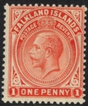 1924 Falkland Islands SG.74 1d dull vermilion . U/M (MNH)