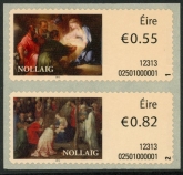 2012 Ireland M37-8 Christmas S/A Set of 2 values U/M (MNH)