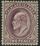 1904  Falkland Islands  SG.45 2d purple U/M (MNH).