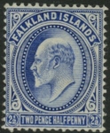 1904  Falkland Islands  SG.46 2½d ultramarine U/M (MNH).