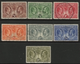 1932 Cayman Islands SG.84-90 5s King William IV & KGV 7 values  Used