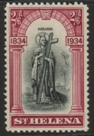 1934 St. Helena SG.121 2s6d black and lake mounted mint