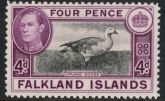 1938 Falkland Islands SG.154  4d black & purple.  U/M (MNH)