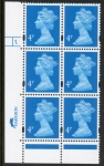 Y1669 (U132E)  4p new blue  2B Harr/DLR Cyl. 1  dot Phos 47 blue fluor PVA (bluish).U/M (MNH)