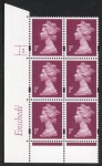 Y1667 (U69A) 1p crimson. Enschedé. 2mm varnished bands PVA White back. Cyld. 2 dot. blue fluor U/M (MNH)