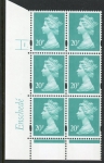 Y1684 (U271)  20p Turquoise green.  2B Enschedé Cyl. 1 dot Blue fluor perf RE 2mm varnished bands.U/M (MNH)