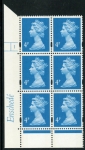 Y1669 (U132C)  4p new blue  2B Enschedé Cyl. 1 no dot. 2mm varnished bands. blue fluor PVA (bluish).U/M (MNH)