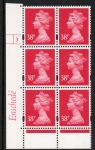 Y1706 (U372)  38p rosine 2B  Enschede Cyl.3 no dot varnished bands. blue fluor U/M (MNH)