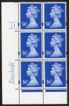 Y1702 (U357)  36p 2B Brt. Ultramarine  Enschede Cyl.1dot yellow fluor. 4mm varnished bands. U/M (MNH)