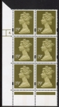 Y1682 (U263B)  19p CB bistre Harrison Cyl.4 dot phos 41 blue fluor. U/M (MNH)