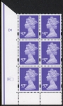 Y1742 (-)  97p bluish violet DLR  cyld. D1 no dot. (left grid) phos D1 blue fluor. U/M (MNH)