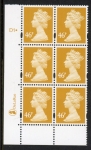 Y1722(U414)  46p yellow. DLR Cyl. D1 dot blue fluor U/M (MNH)