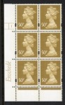 Y1726 (U431)  50p ochre Enschede Cyld. 1 no dot perf RE2. yellow fluor. U/M (MNH)