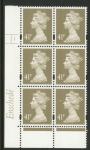 Y1712 (U389) 41p grey-brown  2B Enschede Cyl. 1 no dot. perf RE. 2mm varnished bands .yellow fluor. U/M (MNH)