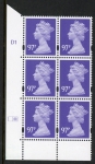 Y1742 (-)  97p bluish violet DLR  cyld. D1  dot. (right grid) phos D1 blue fluor. U/M (MNH)