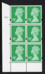 Y1738 (U474)  78p emerald DLR cyl.1 dot  blue fluor. U/M (MNH)