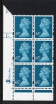 Y1734 (U458) 65p greenish blue  DLR cyl.1 dot phos. 47 blue fluor U/M (MNH)