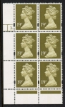 Y1682 (U263A)  19p CB bistre Harrison Cyl.3 dot phos 41 perf 'R' yellow fluor. U/M (MNH)