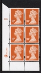 Y1676 (U195F)  10p dull orange  2B DLR Cyl. D1 dot  phos D1 blue fluor perf RE PVA cream. U/M (MNH)